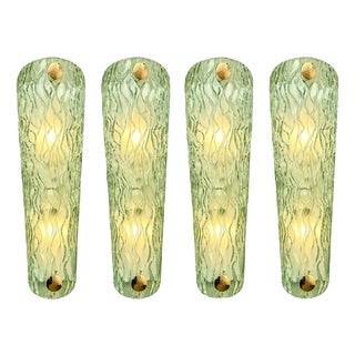 Monumental Green Murano Glass Wall Sconces by Simoeng, Set of 4 For Sale