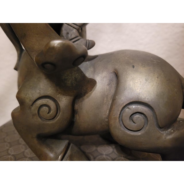 Solid Cast‑metal Ram Sculpture For Sale In Dallas - Image 6 of 12