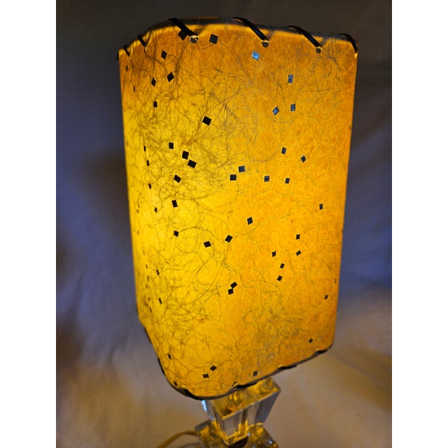 1950s Mid Century Modern Fiberglass and Glass Side Lamps - a Pair For Sale - Image 6 of 8
