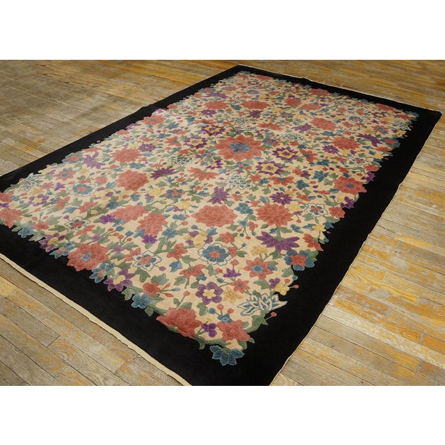 1920s Colorful Coral Purple Blue Green Chinese Art Deco Carpet by Fette ...