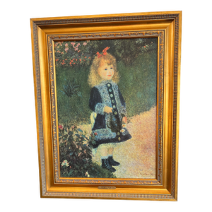 1970s After Renoir, Reproduction Framed Painting of "A Girl With a Watering Can"