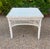 Vintage Mid to Late Twentieth Century White Wicker Side Table With Braided Trim For Sale - Image 4 of 5