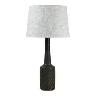 1960s Dark Green Grooved Ceramic Lamp by Per Lindemann-Schmidt for Palshus For Sale