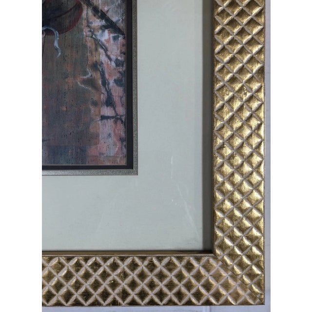 Modern 1990s Abstract Orchid in Vase Still-Life Giclée Print in Gold Frame For Sale - Image 3 of 5