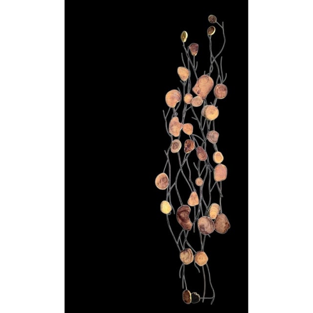 Mid-Century Modern Organic Mid Century Modern Style Slim Tall Raw Wood Branch Wall Art Sculptures Hangings- A Pair For Sale - Image 3 of 4