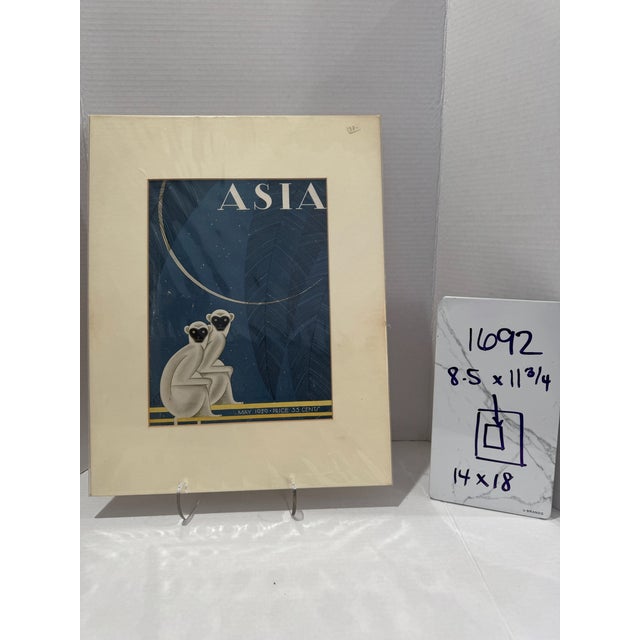 1929 Original Asia Magazine Cover, May, Frank McIntosh, Art Deco, Matted For Sale - Image 4 of 4