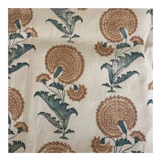 Jasper Indian Flower Saffron Yellow Fabric - 2 Yards For Sale