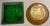1950s Set of Two Vintage Mid-Century Modern Ashtrays/Forest Green and Golden Amber For Sale - Image 5 of 5