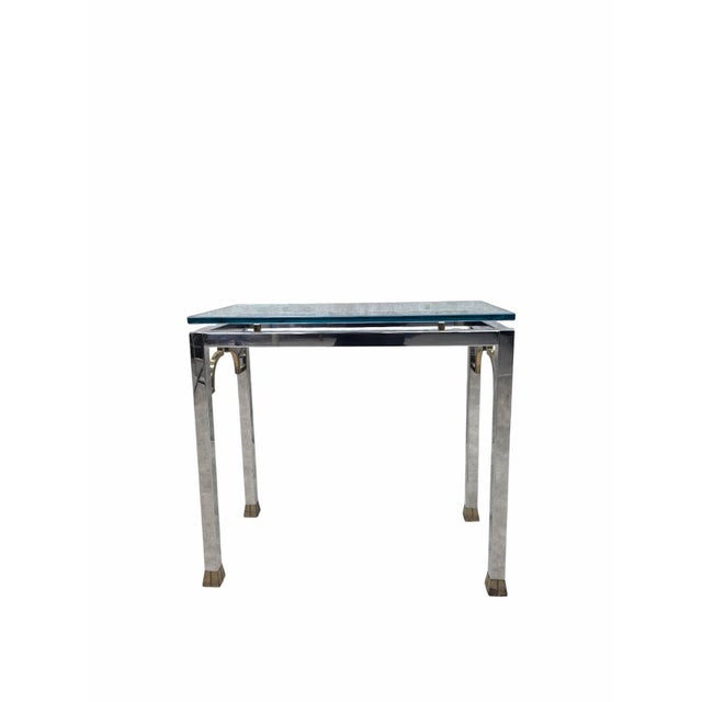 Mid 20th Century MCM Chrome and Glass Console Table For Sale - Image 5 of 5