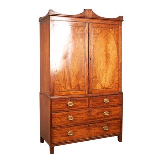 Early 19th Century Regency Armoire Converted Linen Press For Sale