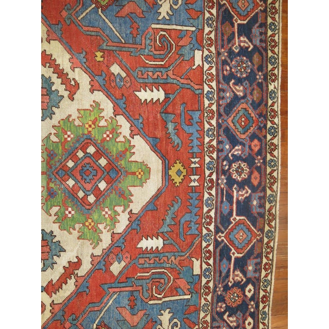 Zabihi Collection Antique Serapi Heriz Carpet For Sale - Image 13 of 18