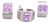 14k White Gold Pink Cz Wide Band Ring & Earring Set, 3 Pieces For Sale