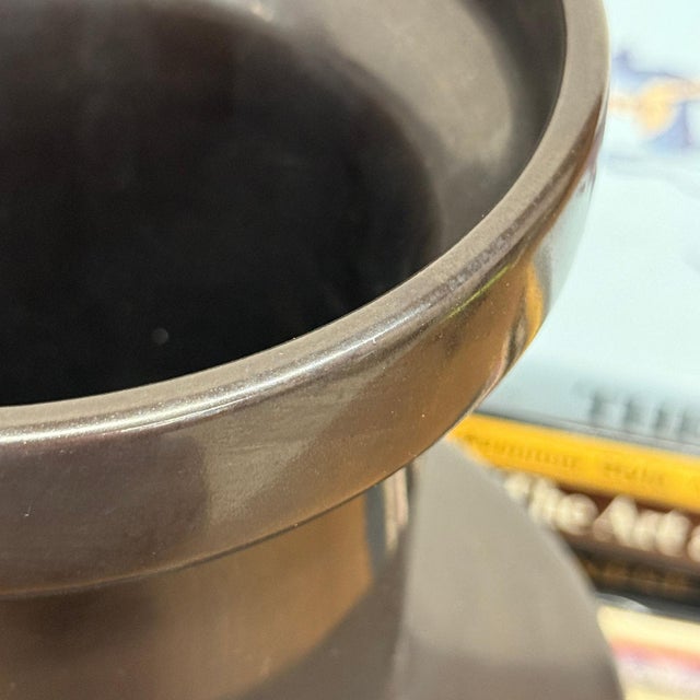 Charcoal Glaze Grey Ceramic Vase with Cylindrical Form For Sale - Image 10 of 10