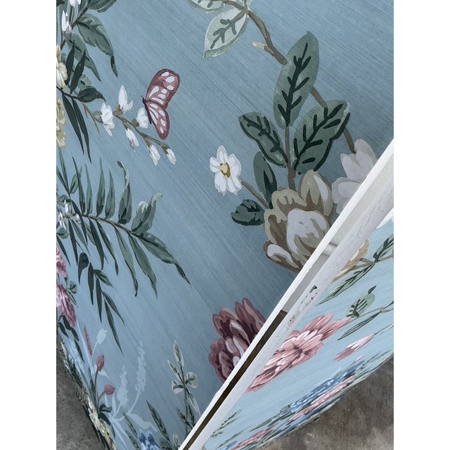 Vintage Regency Wallpaper Panel Room Divider For Sale - Image 10 of 12