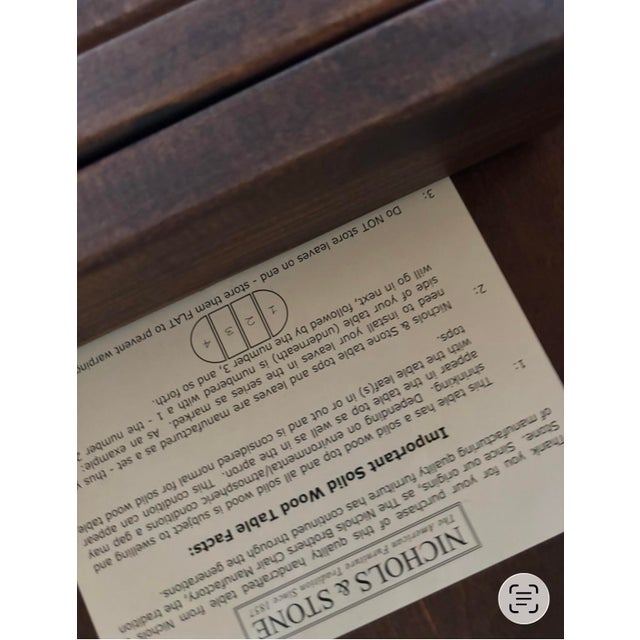 Wood Stickley (Nichols and Stone) Antigua Table and Six Chairs With Two Leaves Set For Sale - Image 7 of 12