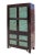 Contemporary Chinese Distressed Turquoise & Brown Armoire For Sale - Image 3 of 7