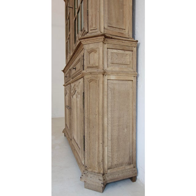 18th Century Provincial Buffet À Deux Corps Cabinet in Bleached Oak For Sale - Image 11 of 18