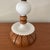 Mid 20th Century Vintage Wood and Milkglass Hobnail Table Lamp For Sale - Image 5 of 7