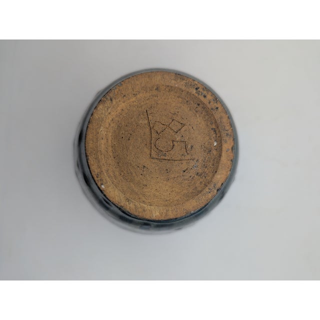1980s Studio Pottery Drip-Glazed Stoneware Vase For Sale - Image 11 of 11