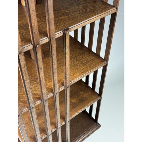Antique Rotating Oak Bookcase, 1900s For Sale - Image 10 of 16
