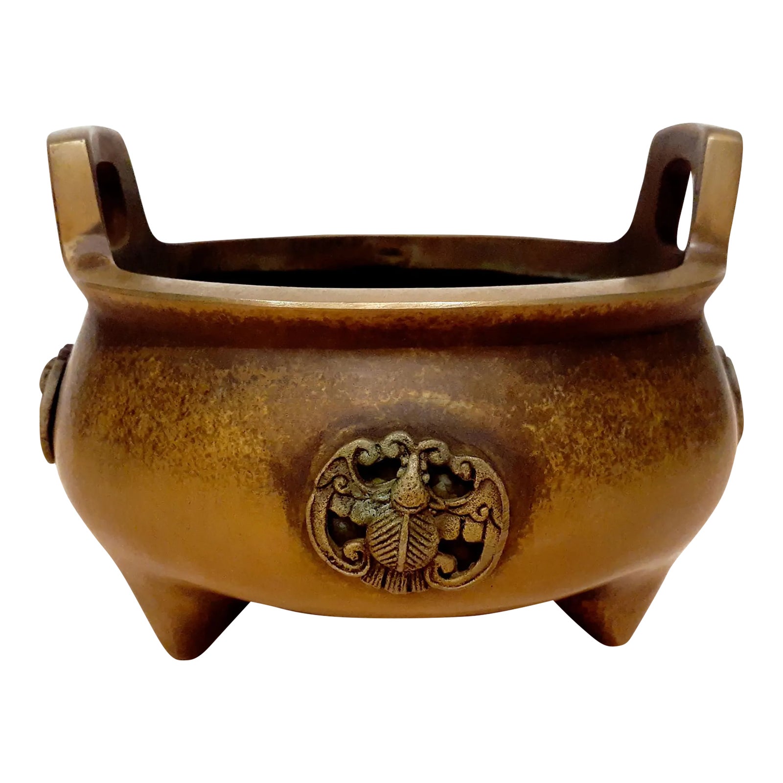 Chinese Bronze Fu Bat Medallions Censer | Chairish