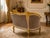 Wood 1970s French Louis XVI Tan Velvet Gold Settee For Sale - Image 7 of 8