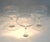 Mid Century Modern Thin Delicate Glass Champagne Coupes Etched Vertical Lines- Set of 3 For Sale - Image 11 of 11