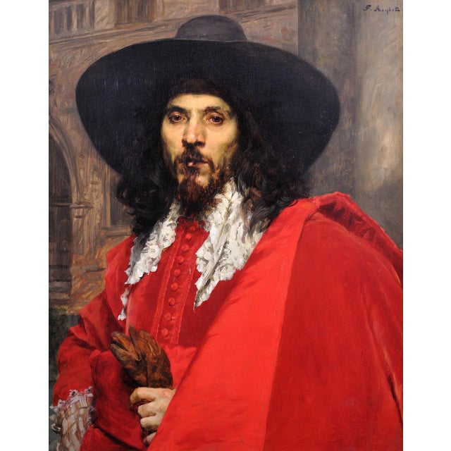 Ferdinand victor leon roybet. french ( b.1840 – d.1920 ). le mousquetaire. oil on panel. signed upper right. image size...