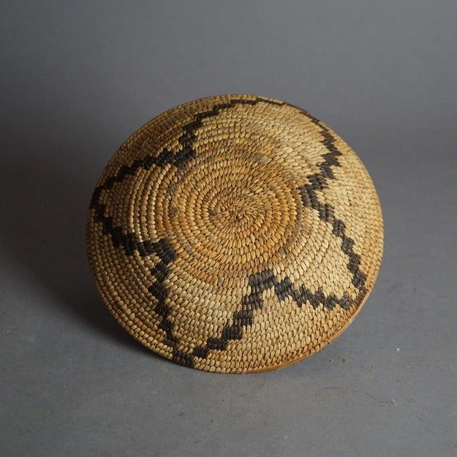 Native American Antique Southwest Navajo Decorated Low Basket Circa 1920 For Sale - Image 3 of 7