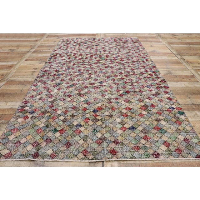 Taupe Vintage Turkish Sivas Rug, 05'04 X 09'01 For Sale - Image 8 of 10
