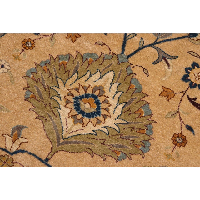 1990s Art Nouveau Tan/Aubergine Wool Rug - 9'0'' X 11'9'' For Sale - Image 5 of 10