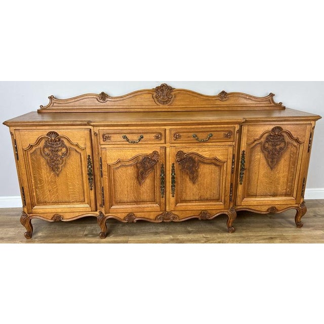Vintage French Louis Style Oak Sideboard For Sale - Image 16 of 16