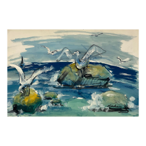 1961 Alexandra Merker Seagull Painting