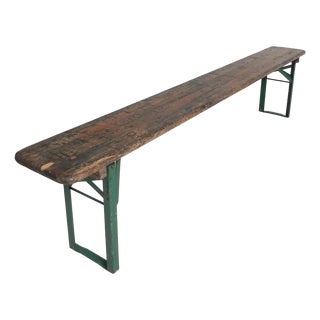 Folding Bench in Steel and Pine, 1960s For Sale