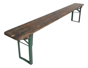 Folding Bench in Steel and Pine, 1960s