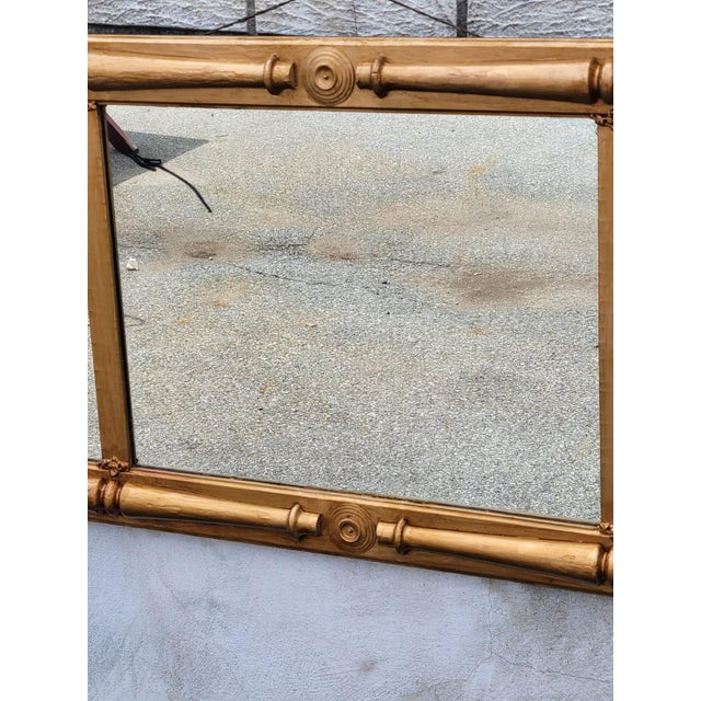 Gold 19th Century 3 Section Gilded Mirror Federal Style Refurbished. For Sale - Image 8 of 18