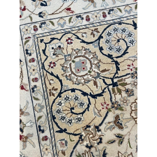 Silk and Wool Nain Rug , 5'10" X 9'1" For Sale - Image 4 of 5