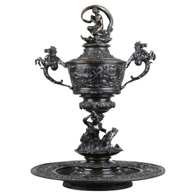 Renaissance Bronze Bowl by Antonio Pandiani Milan, 1870 For Sale - Image 15 of 15