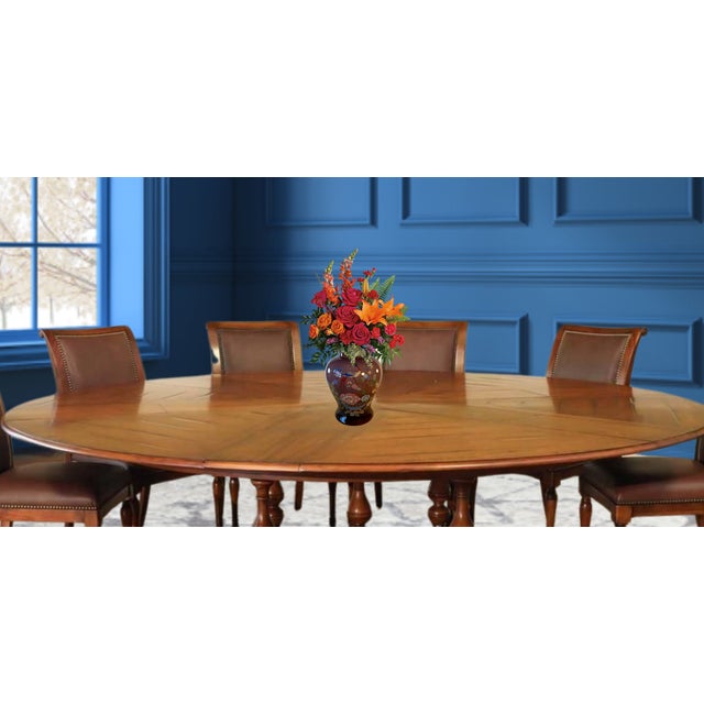 Murano Peacock Floral Purple Art Glass Vase For Sale In New York - Image 6 of 18