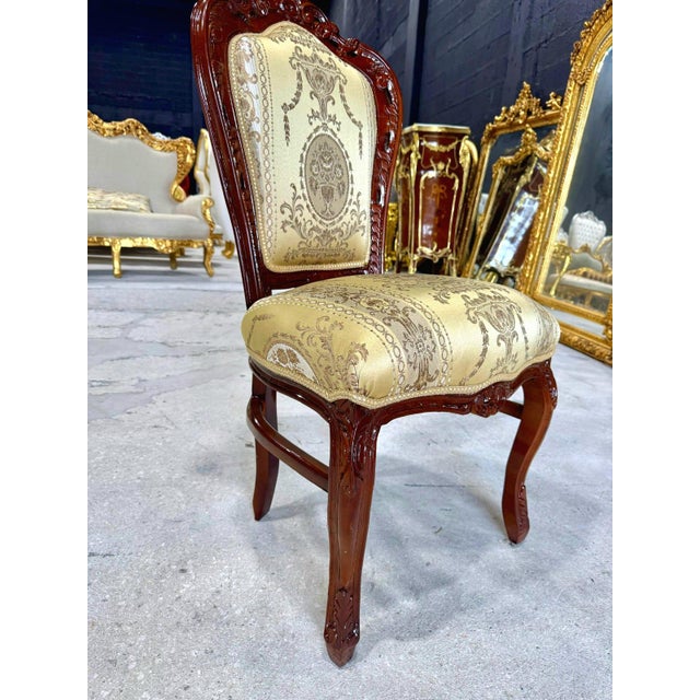2020s French Rococo Copper Accent Chair With Gold Leaf Details For Sale - Image 5 of 8