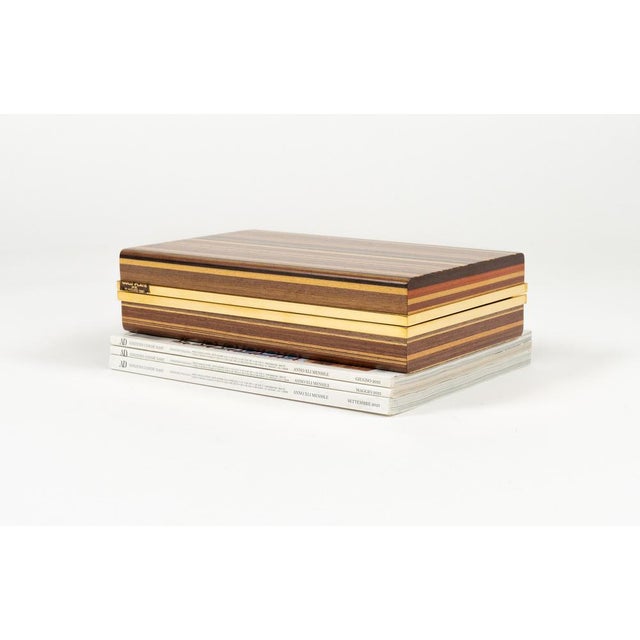 Mid-Century Wood and 24 Karat Gold-Plated Box in the style of Afra & Tobia Scarpa, Italy, 1970s For Sale - Image 15 of 18