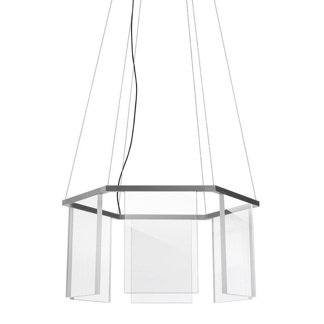 Dash Hex Chrome Metal and Glass Chandelier by Johanna Grawunder For Sale - Image 4 of 5