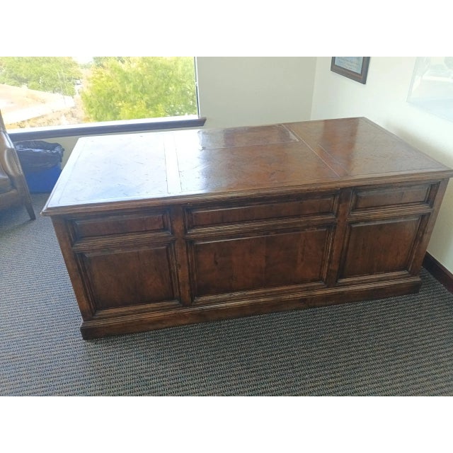 New English Walnut Guy Chaddock Executive Desk from the Melrose, Westbourne, and Almont Collections in Perfect Condition...