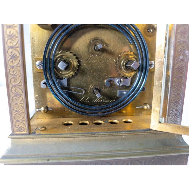 19th Century French Gilt Bronze Carriage Clock With Repeater For Sale - Image 11 of 13