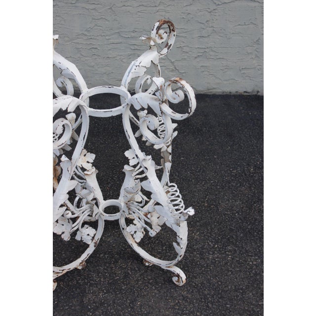 Vintage Italian Style Painted Wrought Iron Garden Plant Stand or Table Base For Sale - Image 11 of 16