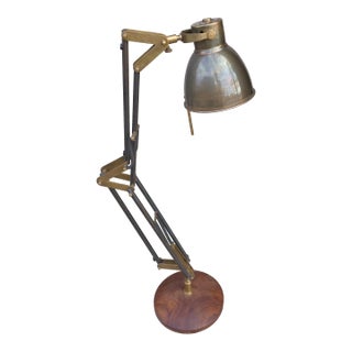 Vintage Desk Lamp With Wood Base For Sale