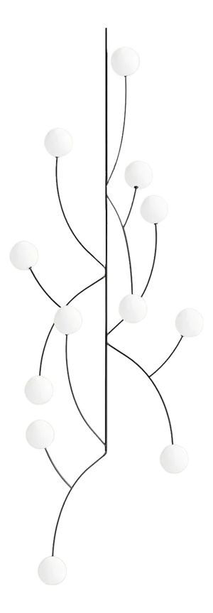 Minimalist Led Sculptural Geometric Art Object Steel and Frosted Glass Spheres Chandelier, Large