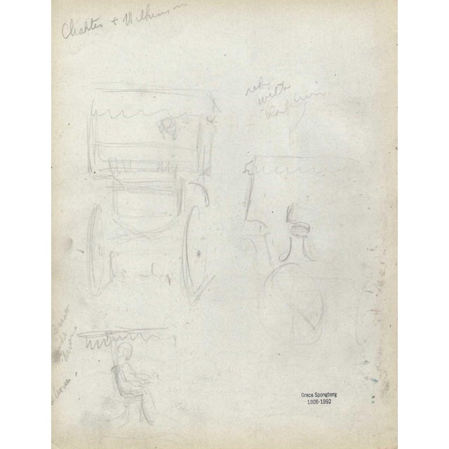 Mid-Century Modern 1940s Grace Spongberg New Orleans French Quarter Chartres Street Drawing For Sale - Image 3 of 3