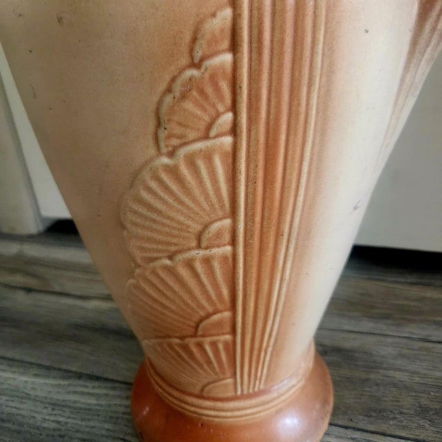 Sand Large Art Deco Ceramic Vase 1930s Robinson Ransbottom For Sale - Image 8 of 10