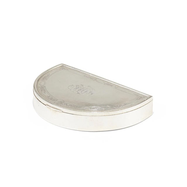 Gorham Hand Hammered Sterling Silver Crescent Shape Jewelry Box For Sale In New York - Image 6 of 6